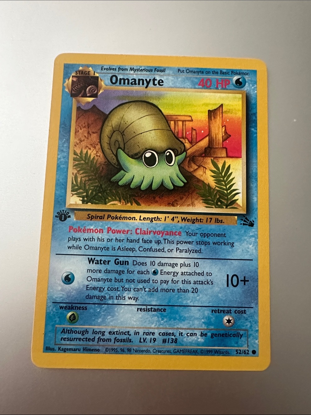 Omanyte Pokémon Card - 1st Edition (52/62)